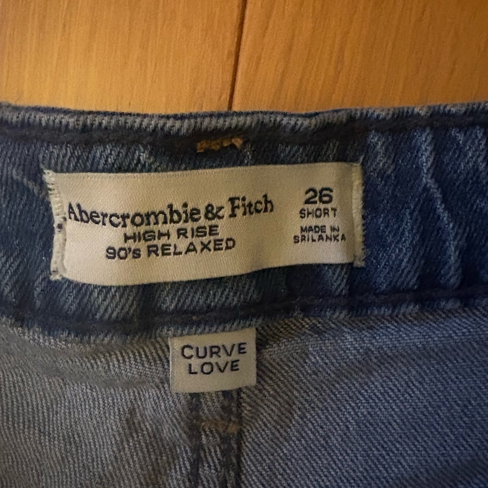 Abercrombie & Fitch High-Rise Straight Leg Jeans - Blue - Picture 2 of 2